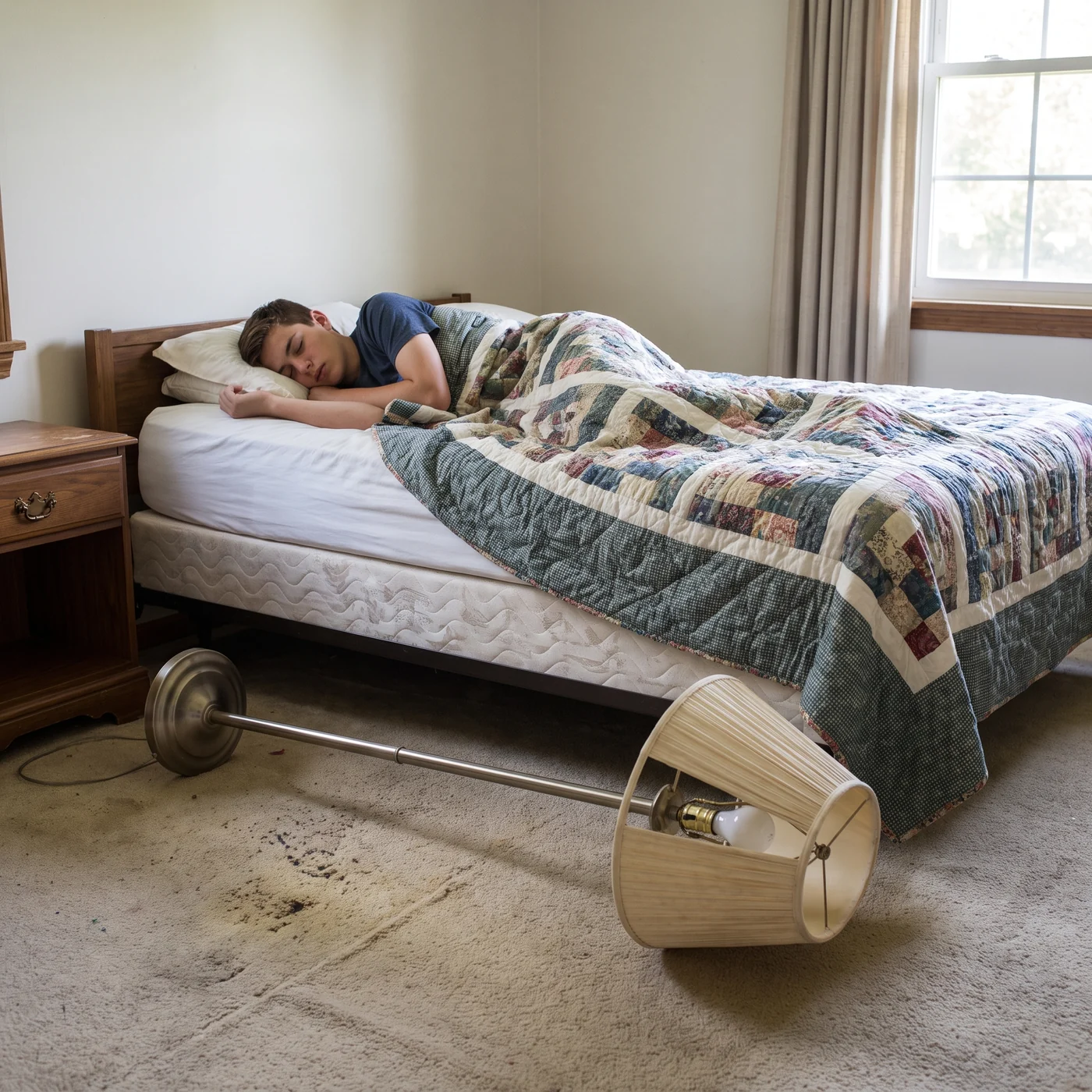 The Bed Shaker Woke the Lamp, candidate C for ad-02
