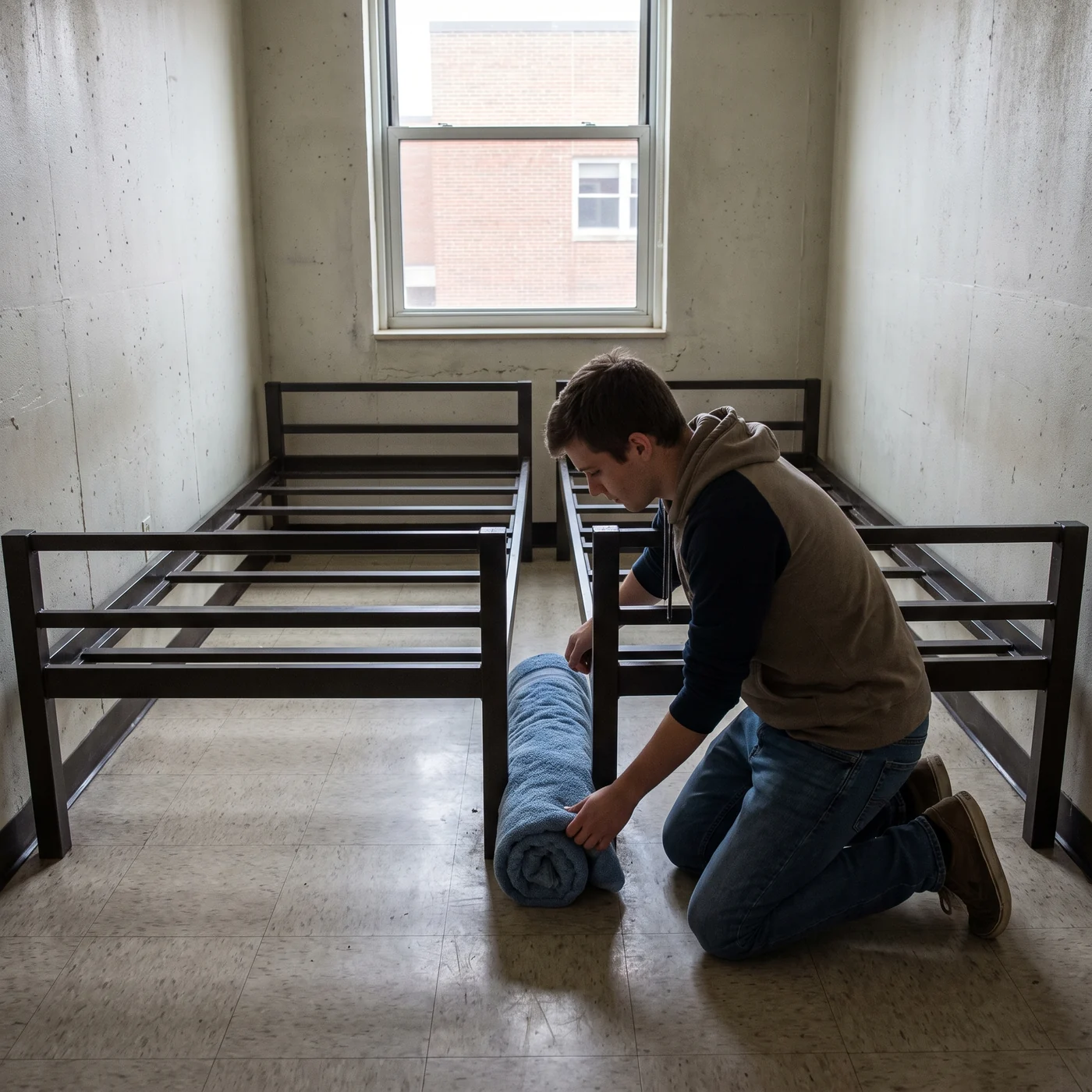 The Towel Between the Dorm Beds, candidate A for ad-05