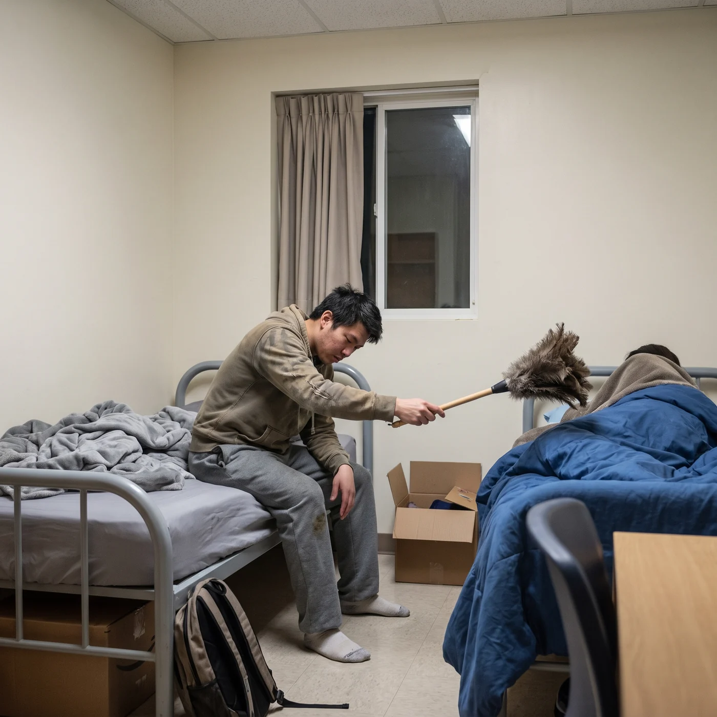 The Roommate's Feather-Duster Wake-Up, candidate C for ad-05
