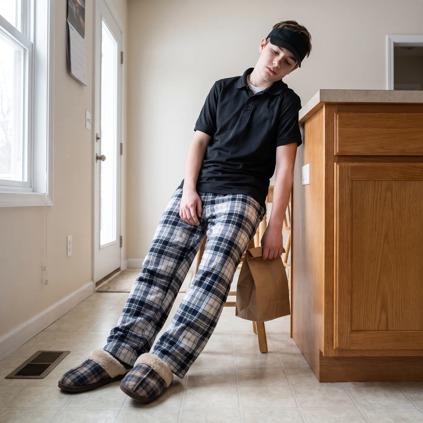 Work Uniform Over Pajamas, candidate A for ad-07