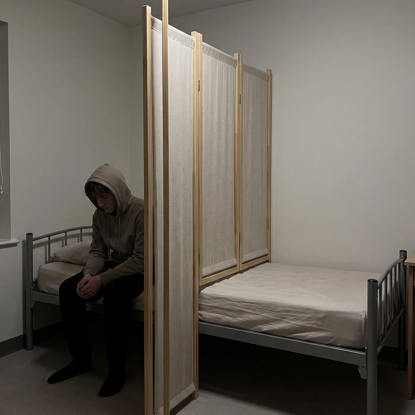 The Bed Split by a Room Divider, candidate C for ad-09